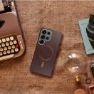 Gentleman Samsung Galaxy S25 MagSafe kompatibilis ECO bőr tok, kameravédő peremmel, barna