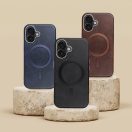 Gentleman iPhone 14 Pro MagSafe kompatibilis ECO bőr tok, kameravédő peremmel, kék