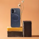 Gentleman Samsung Galaxy S25 MagSafe kompatibilis ECO bőr tok, kameravédő peremmel, kék