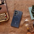 Gentleman Samsung Galaxy S25 Ultra MagSafe kompatibilis ECO bőr tok, kameravédő peremmel, kék