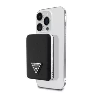   Guess PU Grained Triangle Logo MagSafe kompatibilis powerbank / külső akkumulátor, 5000mAh, fekete