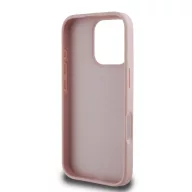   Guess PU Grained 4G Metal Logo Apple iPhone 16 Pro hátlap tok, rózsaszín