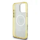 Guess IML 4G Glitter and Triangle Logo iPhone 16 Pro Max MagSafe kemény hátlap tok, barna