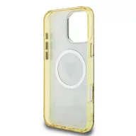   Guess IML 4G Glitter and Triangle Logo iPhone 16 Pro Max MagSafe kemény hátlap tok, barna