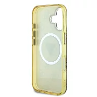   Guess IML 4G Glitter and Triangle Logo iPhone 16 MagSafe kemény hátlap tok, barna