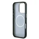 Guess IML 4G Glitter and Triangle Logo iPhone 16 Pro MagSafe kemény hátlap tok, fekete