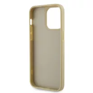   Guess Rhinestones Triangle Metal Logo iPhone 14 Pro Max hátlap tok, arany