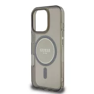   Guess IML Glitter Ring Apple iPhone 16 Pro Magsafe kompatibilis hátlap tok, fekete