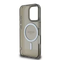   Guess IML Glitter Ring Apple iPhone 16 Pro Max Magsafe kompatibilis hátlap tok, fekete