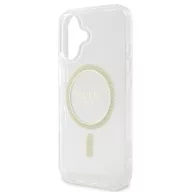   Guess IML Glitter Ring Apple iPhone 16 Plus Magsafe kompatibilis hátlap tok, átlátszó
