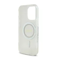   Guess IML Rhinestones MagSafe iPhone 16 kemény hátlap tok, fehér