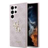   Guess PU 4G Metal Logo Samsung Galaxy S24 Ultra hátlap tok, rózsaszín