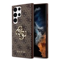   Guess PU 4G Metal Logo Samsung Galaxy S24 Ultra hátlap tok, barna
