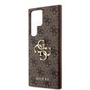 Guess PU 4G Metal Logo Samsung Galaxy S24 Ultra hátlap tok, barna