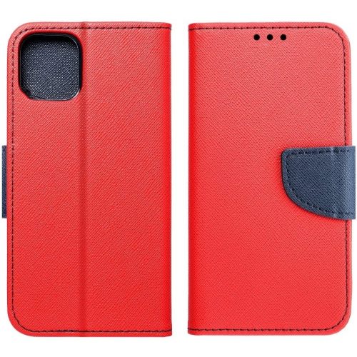 Samsung Galaxy A03s SM-A037F, Oldalra nyíló tok, stand, Fancy Book, piros