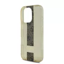 Guess IML Middle 4G Stripe iPhone 16 Pro kemény hátlap tok, barna