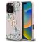 Guess PU Grained Roses 4G Metal Logo iPhone 16 Pro hátlap tok, rózsaszín