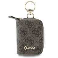 Guess PU 4G Script Logo kulcs / kártyatartó táska, barna