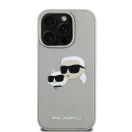 Karl Lagerfeld 3D Rubber Double Heads iPhone 16 hátlap tok, bézs