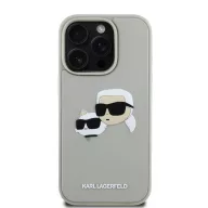   Karl Lagerfeld 3D Rubber Double Heads iPhone 16 hátlap tok, bézs