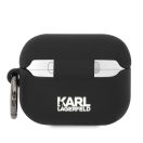 Karl Lagerfeld 3D Logo NFT Karl Head Silicone Apple AirPods 4 tok, fekete