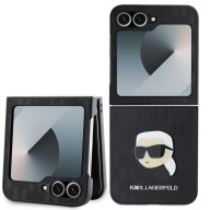   Karl Lagerfeld PU Saffiano Monogram Karl Head Samsung Z Flip 6 / Flip 7 FE tok, fekete