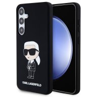   Karl Lagerfeld Liquid Silicone Ikonik NFT Samsung Galaxy S24 Plus hátlap tok, fekete