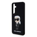 Karl Lagerfeld Liquid Silicone Ikonik NFT Samsung Galaxy S24 Plus hátlap tok, fekete