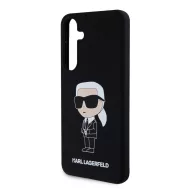   Karl Lagerfeld Liquid Silicone Ikonik NFT Samsung Galaxy S24 Plus hátlap tok, fekete