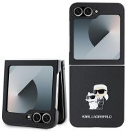   Karl Lagerfeld PU Saffiano Karl and Choupette Samsung Z Flip 6 / Flip 7 FE tok, fekete