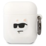   Karl Lagerfeld 3D Logo NFT Choupette Head Apple AirPods 1/2 szilikon tok, fehér
