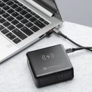Forcell F-Energy E856 multifunkcionális wireless töltő  / powerbank, USB-A-USB-C, 45W, 15000mAh, fekete