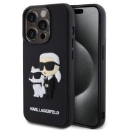  Karl Lagerfeld 3D Rubber Karl and Choupette Apple iPhone 13 Pro hátlap tok, fekete
