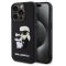 Karl Lagerfeld 3D Rubber Karl and Choupette Apple iPhone 13 Pro hátlap tok, fekete