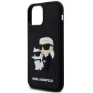 Karl Lagerfeld 3D Rubber Karl and Choupette Apple iPhone 13 Pro hátlap tok, fekete
