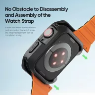 Dux Ducis Tamo Apple Watch 10 42mm tok, fekete