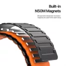 Dux Ducis KJ nylon Apple Watch 42/44/45/49mm szíj, fekete-narancssárga