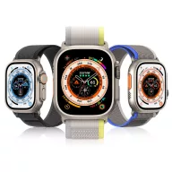   Dux Ducis YJ nylon Apple Watch 42/44/45/49mm szíj, fekete-szürke