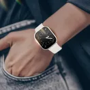 Dux Ducis Hamo Apple Watch 7/8/9 45mm tok kijelzővédő felülettel, ezüst