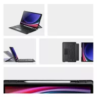   Dux Ducis DK Samsung Tab S9/ S9FE/ S10FE / S10 Lite kihajtható tok vezeték nélküli billentyűzettel, fekete