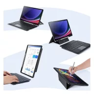   Dux Ducis DK Samsung Tab S9/ S9FE/ S10FE / S10 Lite kihajtható tok vezeték nélküli billentyűzettel, fekete
