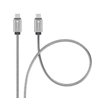   FORCELL F-ENERGY C238 USB-C-USB-C adatkábel, PD, 5A, QC4.0, 100W, 1m, ezüst