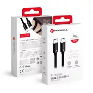   FORCELL F-ENERGY C338 USB-C-USB-C adatkábel, PD, 3A, QC4.0, 60W, 3m, fekete