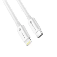  FORCELL F-ENERGY C901 USB-C-Lightning adatkábel, MFi, PD, 3A, QC4.0, 30W, 1m, fehér