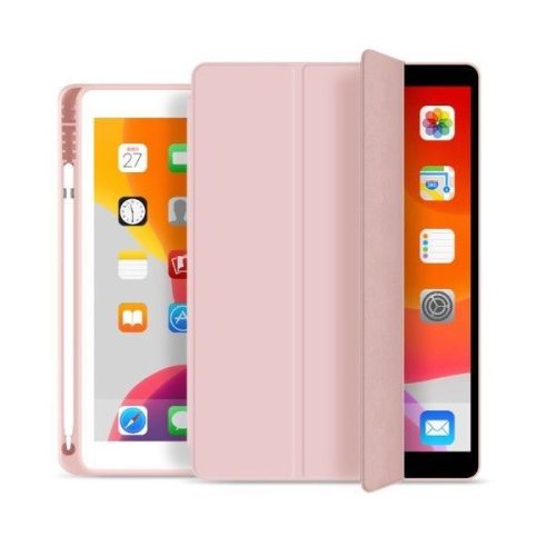 Apple iPad 10.2 (2019 / 2020 / 2021), mappa tok, Apple Pencil tartóval, Smart Case, rózsaszín