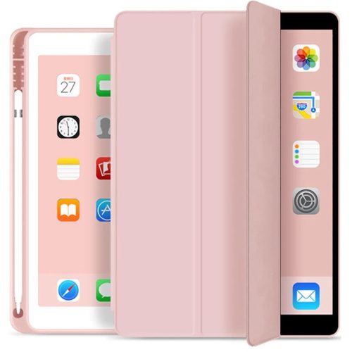 Apple iPad Air (2020) / iPad Air (2022), mappa tok, Apple Pencil tartóval, Smart Case, rózsaszín