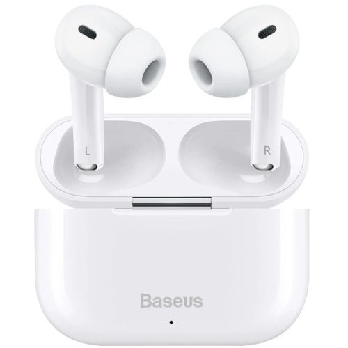 Bluetooth sztereó fülhallgató, v5.0, TWS, töltőtok, zajszűrővel, érintés vezérlés, vízálló, Baseus Encok W3, fehér