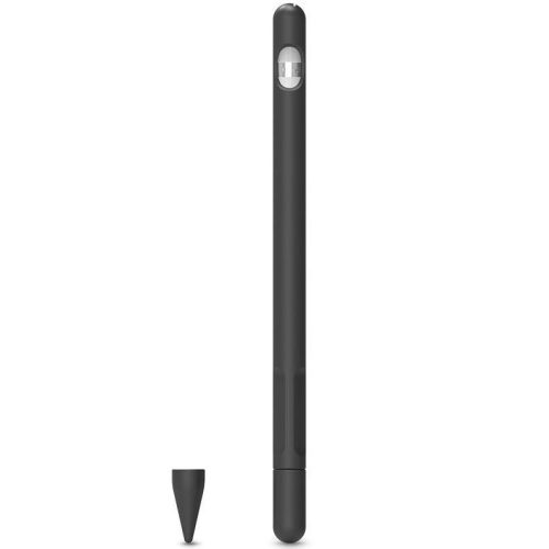 Apple Pencil 1 szilikon tok, 2 féle kupakkal, Tech-Protect, fekete