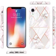   Apple iPhone 11 Pro Max, Szilikon tok, sokszöges márvány minta, Wooze Geometric Marble, színes/fehér