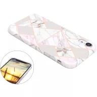   Apple iPhone 11 Pro Max, Szilikon tok, sokszöges márvány minta, Wooze Geometric Marble, színes/fehér